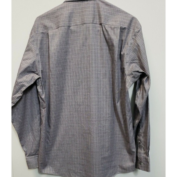 Joseph Jos. A. Bank Men's Travelers Reserve Checkered Button Up Size M brown gra - Picture 7 of 7